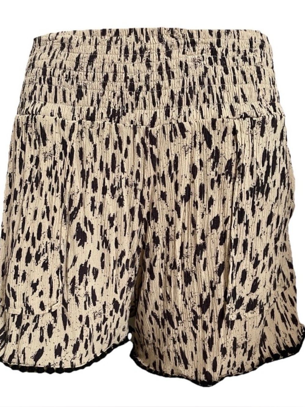 THREE DOTS Cheetah LEOPARD Animal Print Wide Elasticized Waist SHORTS Size M